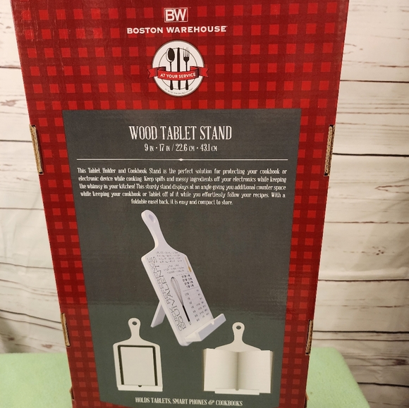 Cookbook Tablet Stand w/ measurements white Cutting Board look - Picture 5 of 8